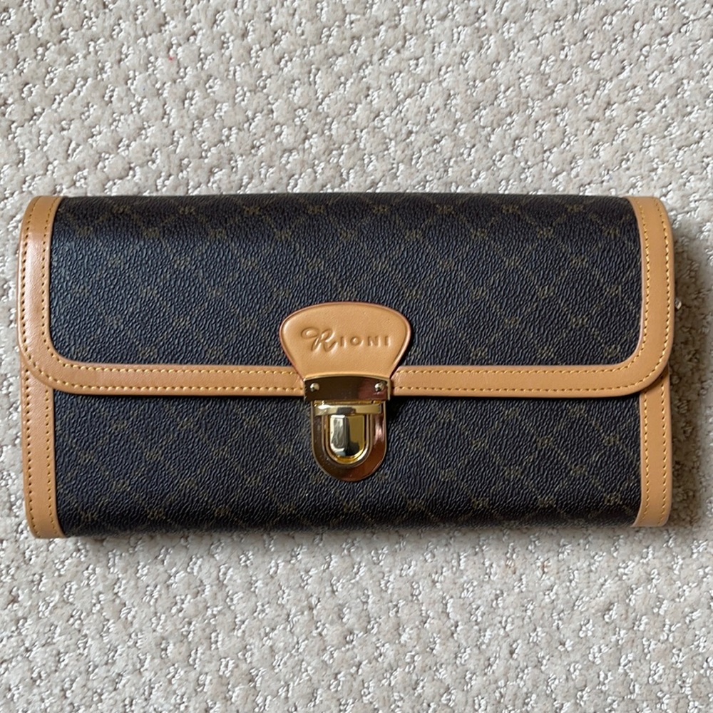 Rioni Crossbody Handbag/Clutch with Gold Color Chain strap